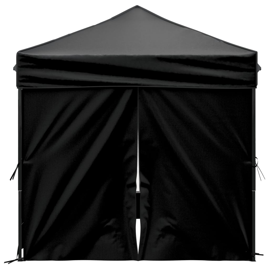 vidaXL Tente de réception pliable avec parois Noir 2x2 m