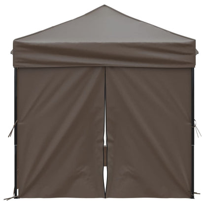 vidaXL Tente de réception pliable avec parois Taupe 2x2 m
