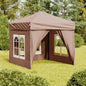 vidaXL Tente de réception pliable avec parois Taupe 2x2 m