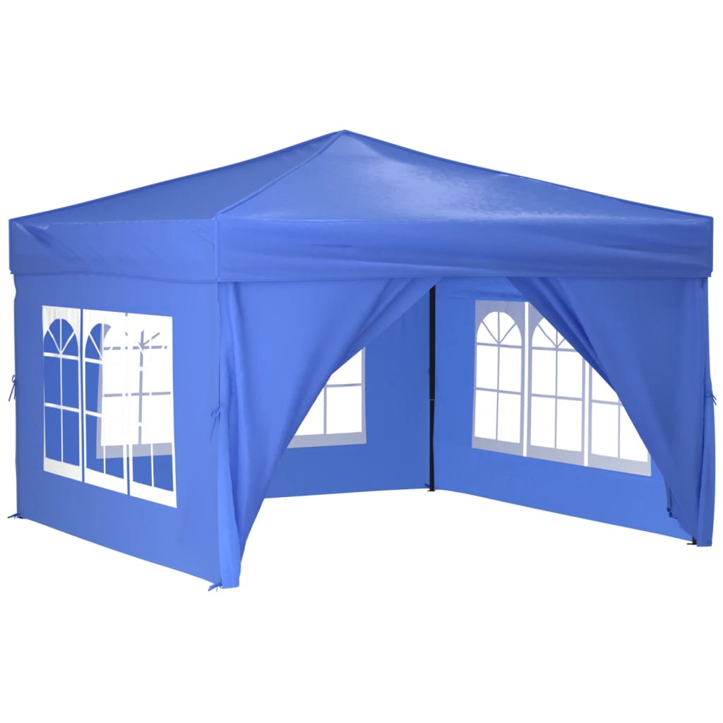 vidaXL Tente de réception pliable avec parois Bleu 3x3 m