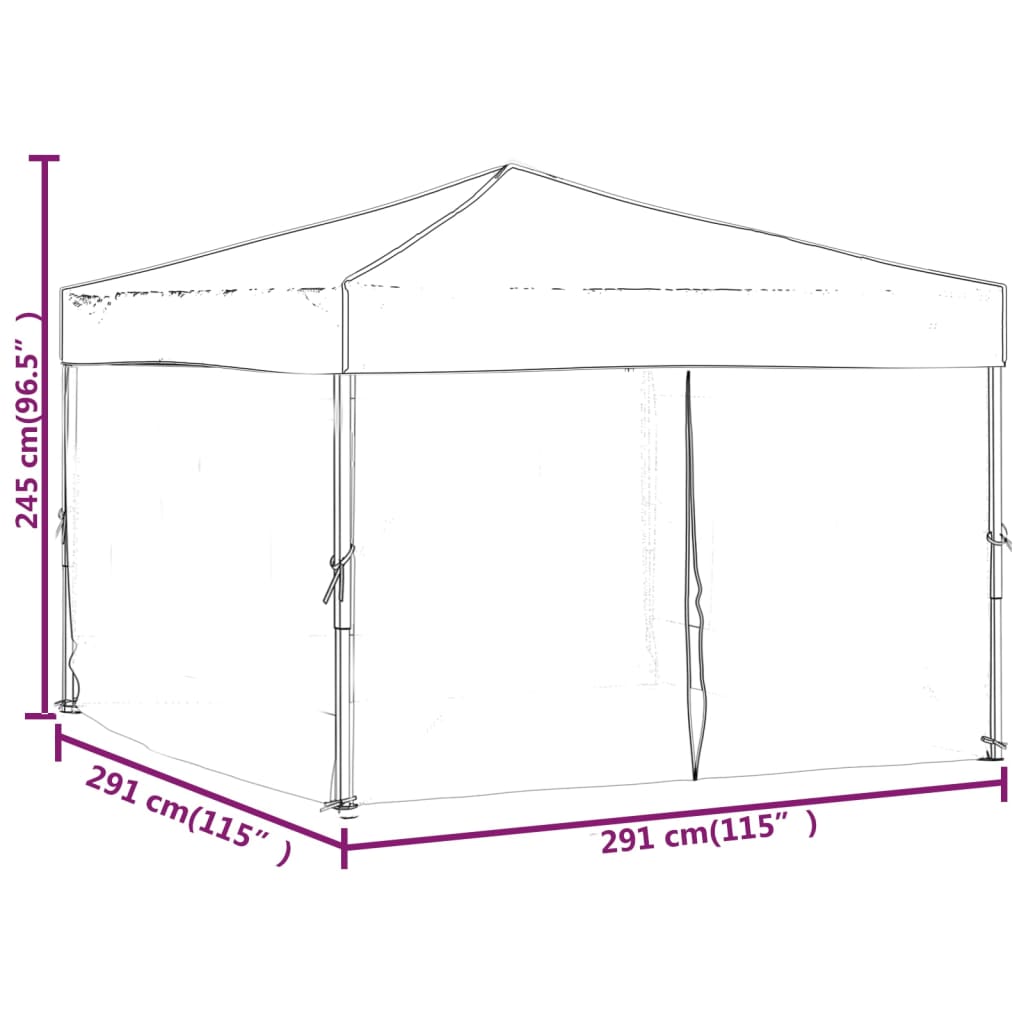 vidaXL Tente de réception pliable avec parois Bleu 3x3 m