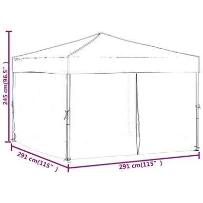 vidaXL Tente de réception pliable avec parois Bleu 3x3 m