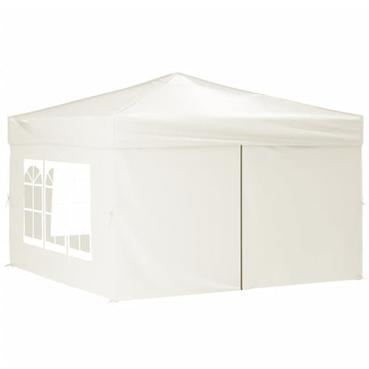 vidaXL Tente de réception pliable avec parois Crème 3x3 m