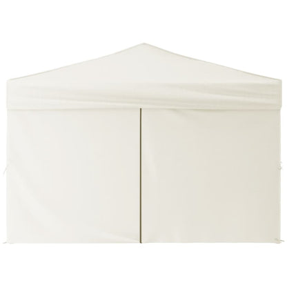 vidaXL Tente de réception pliable avec parois Crème 3x3 m