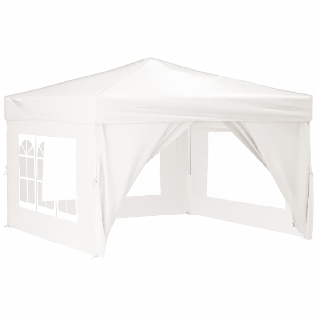 vidaXL Tente de réception pliable avec parois Blanc 3x3 m