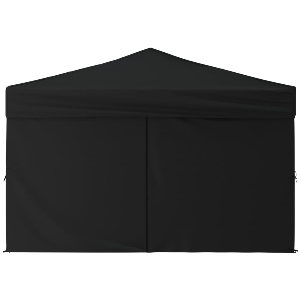 vidaXL Tente de réception pliable avec parois Noir 3x3 m