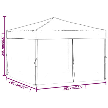 vidaXL Tente de réception pliable avec parois Noir 3x3 m