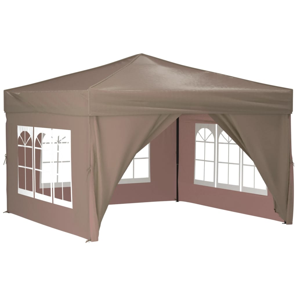 vidaXL Tente de réception pliable avec parois Taupe 3x3 m