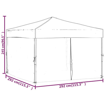 vidaXL Tente de réception pliable avec parois Noir 3x3 m