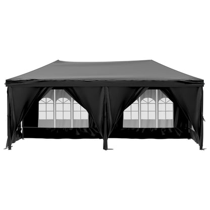 vidaXL Tente de réception pliable avec parois Noir 3x6 m