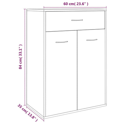 vidaXL Armoire à chaussures Sonoma gris 60x35x84 cm Bois d'ingénierie