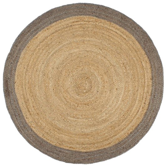 vidaXL Tapis fait à la main Jute avec bord gris 210 cm
