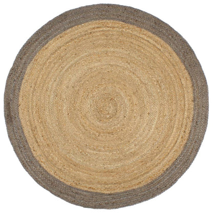 vidaXL Tapis fait à la main Jute avec bord gris 240 cm