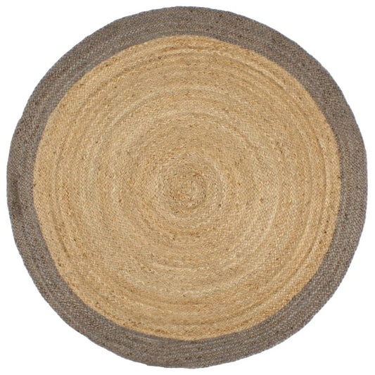 vidaXL Tapis fait à la main Jute avec bord gris 240 cm