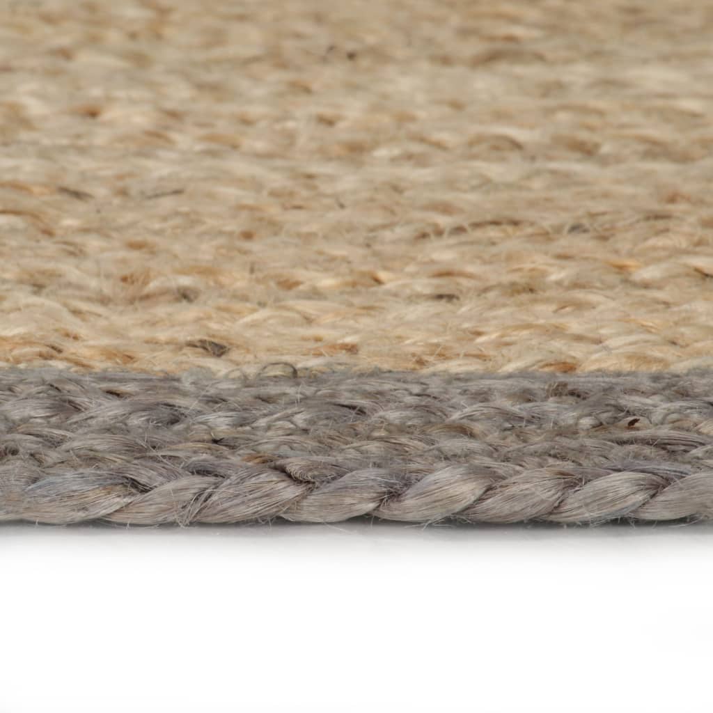 vidaXL Tapis fait à la main Jute avec bord gris 240 cm