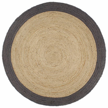 vidaXL Tapis fait à la main Jute avec bord gris foncé 240 cm