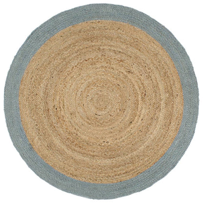 vidaXL Tapis fait à la main Jute avec bord vert olive 210 cm