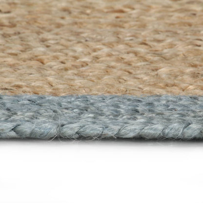 vidaXL Tapis fait à la main Jute avec bord vert olive 210 cm