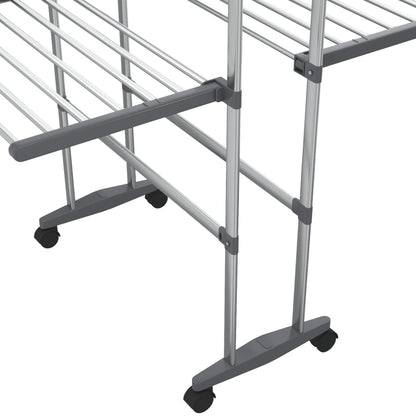 vidaXL Étagère à linge à 3 niveaux avec roues Argenté 60x70x129 cm