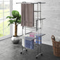 vidaXL Étagère à linge à 3 niveaux avec roues Argenté 60x70x129 cm