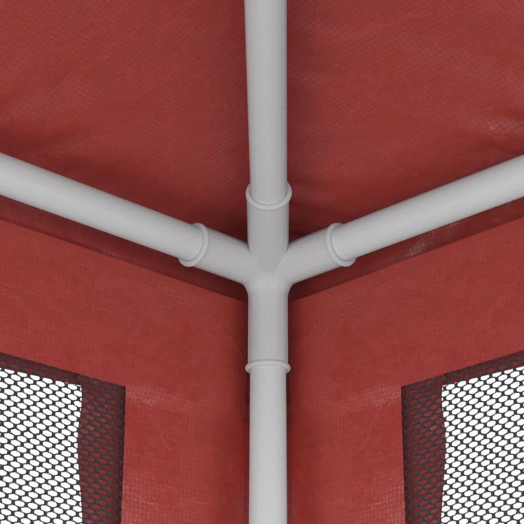 vidaXL Tente de fête avec 4 parois latérales en maille Rouge 2x2m PEHD