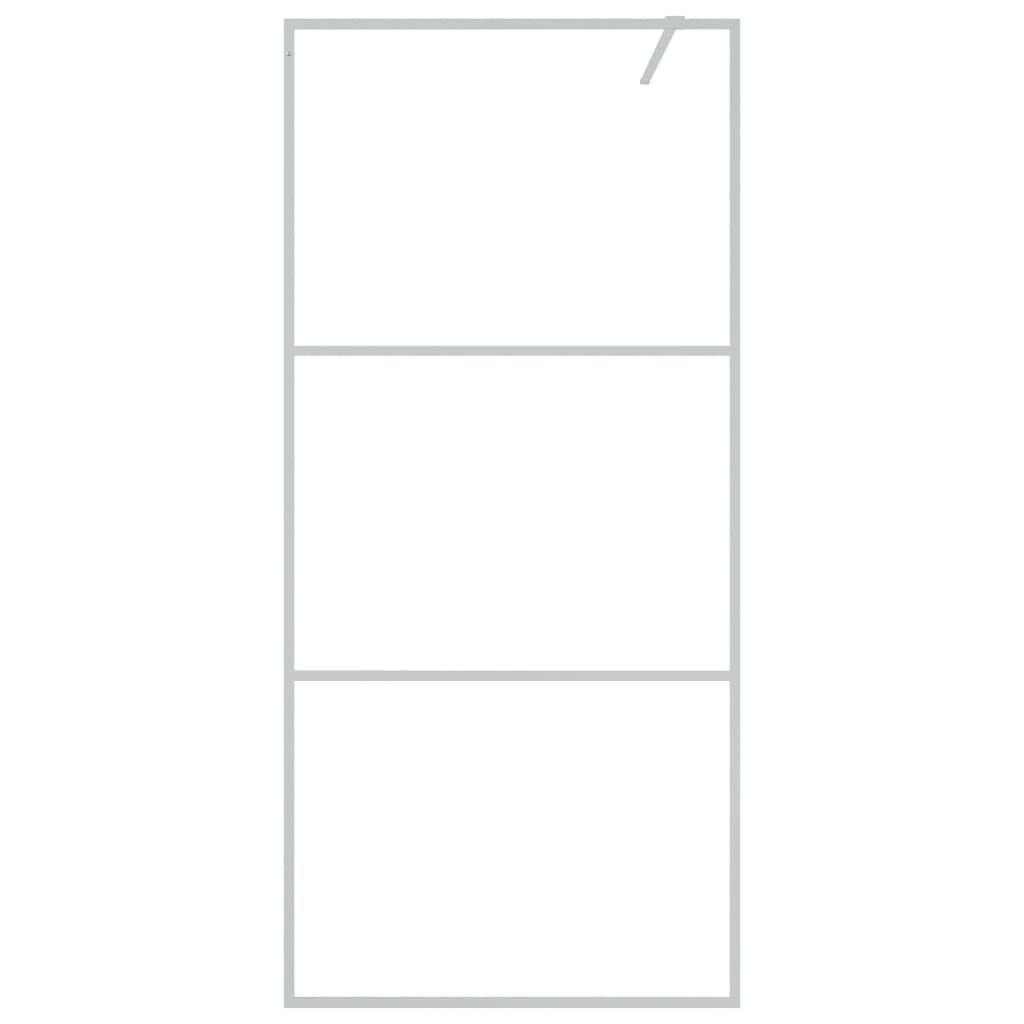 vidaXL Paroi de douche Argenté 90x195 cm Verre ESG transparent