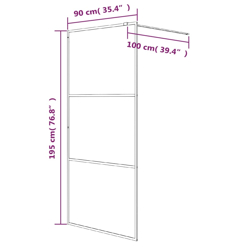 vidaXL Paroi de douche Argenté 90x195 cm Verre ESG transparent