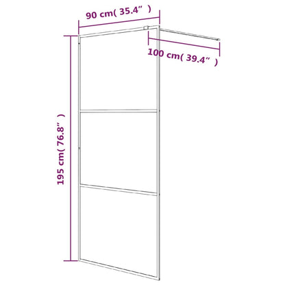 vidaXL Paroi de douche Argenté 90x195 cm Verre ESG transparent