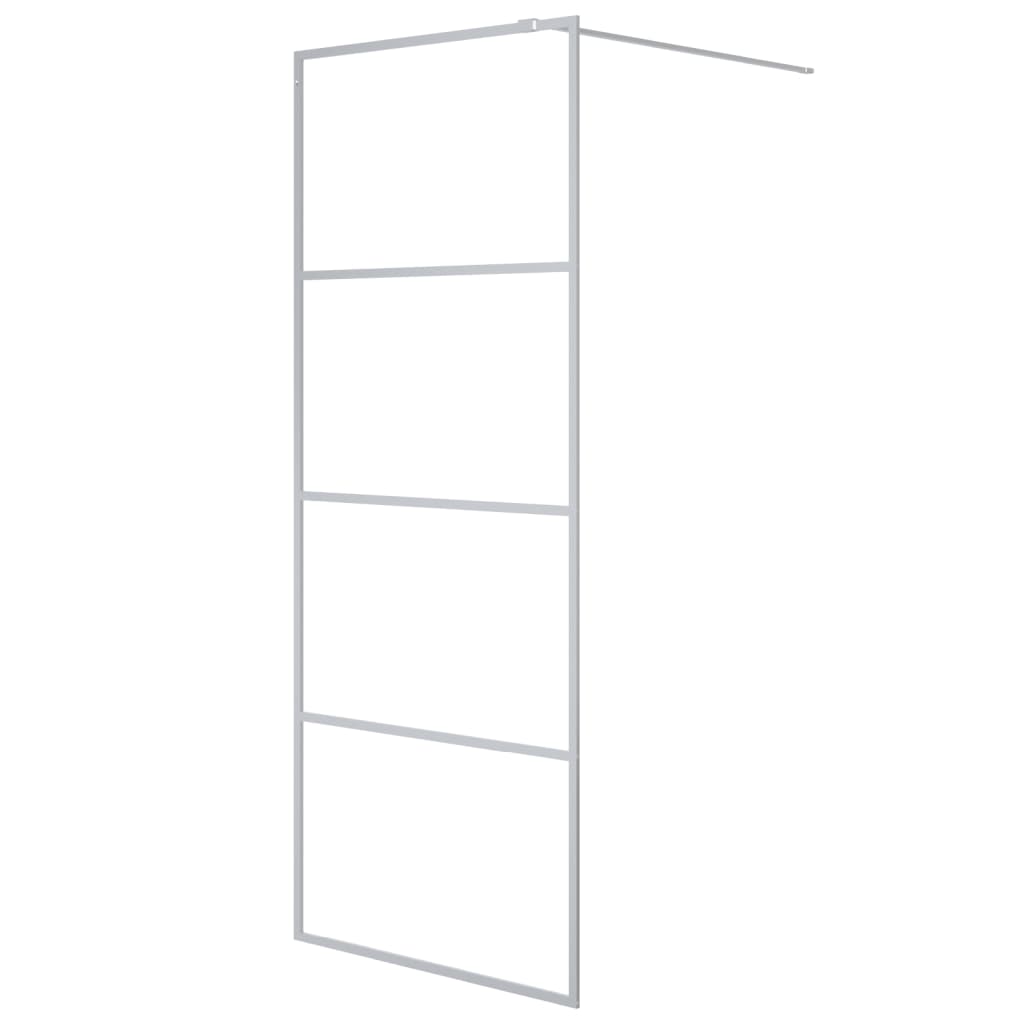 vidaXL Paroi de douche Argenté 80x195 cm Verre ESG transparent