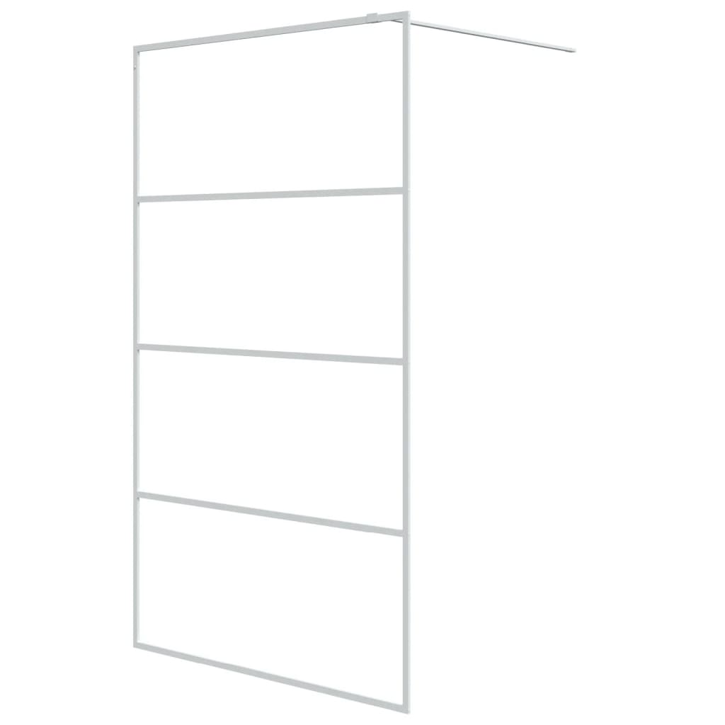 vidaXL Paroi de douche Blanc 115x195 cm Verre ESG transparent