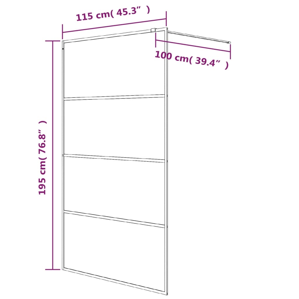 vidaXL Paroi de douche Blanc 115x195 cm Verre ESG transparent
