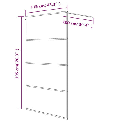 vidaXL Paroi de douche Blanc 115x195 cm Verre ESG transparent