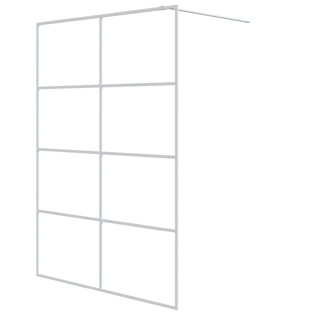 vidaXL Paroi de douche Blanc 140x195 cm Verre ESG transparent