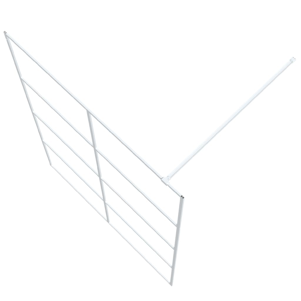 vidaXL Paroi de douche Blanc 140x195 cm Verre ESG transparent