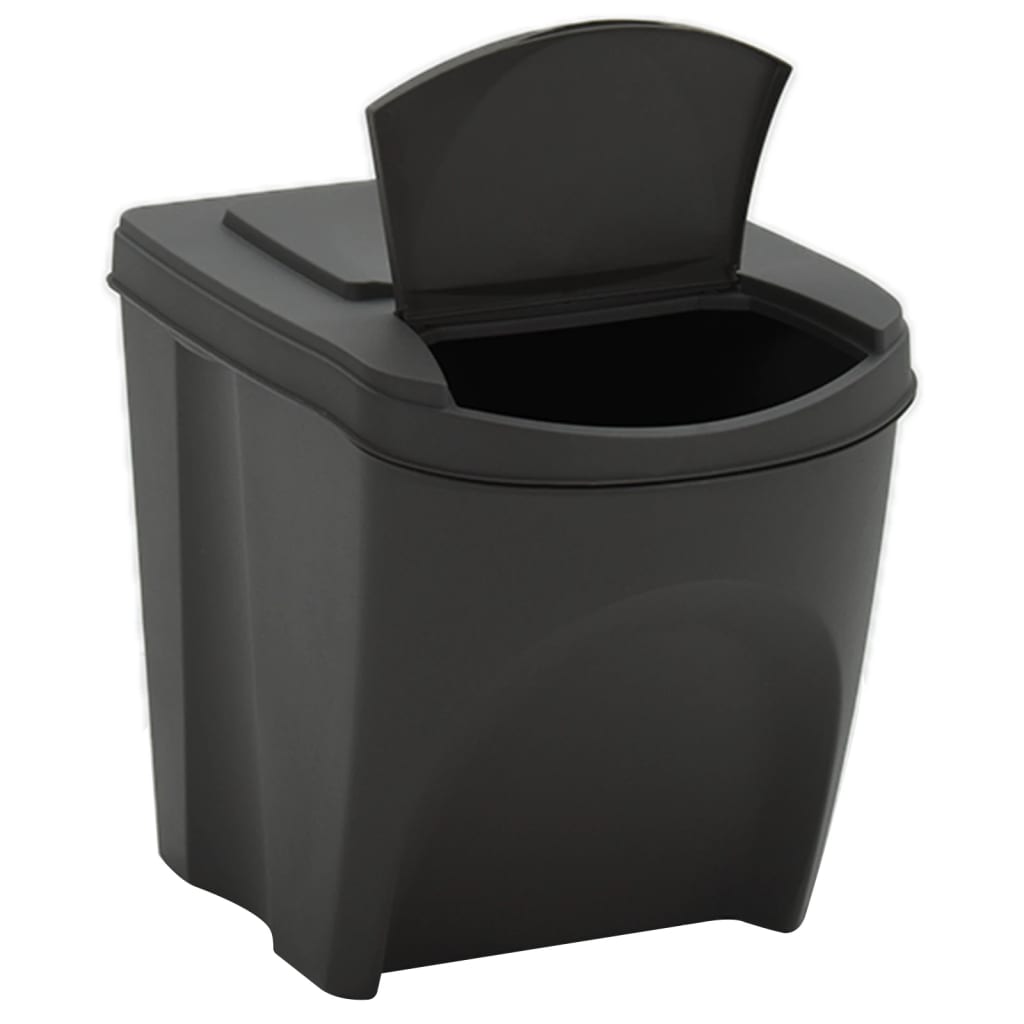 vidaXL Poubelles à ordures empilables 3 pcs Gris 75 L Polypropylène