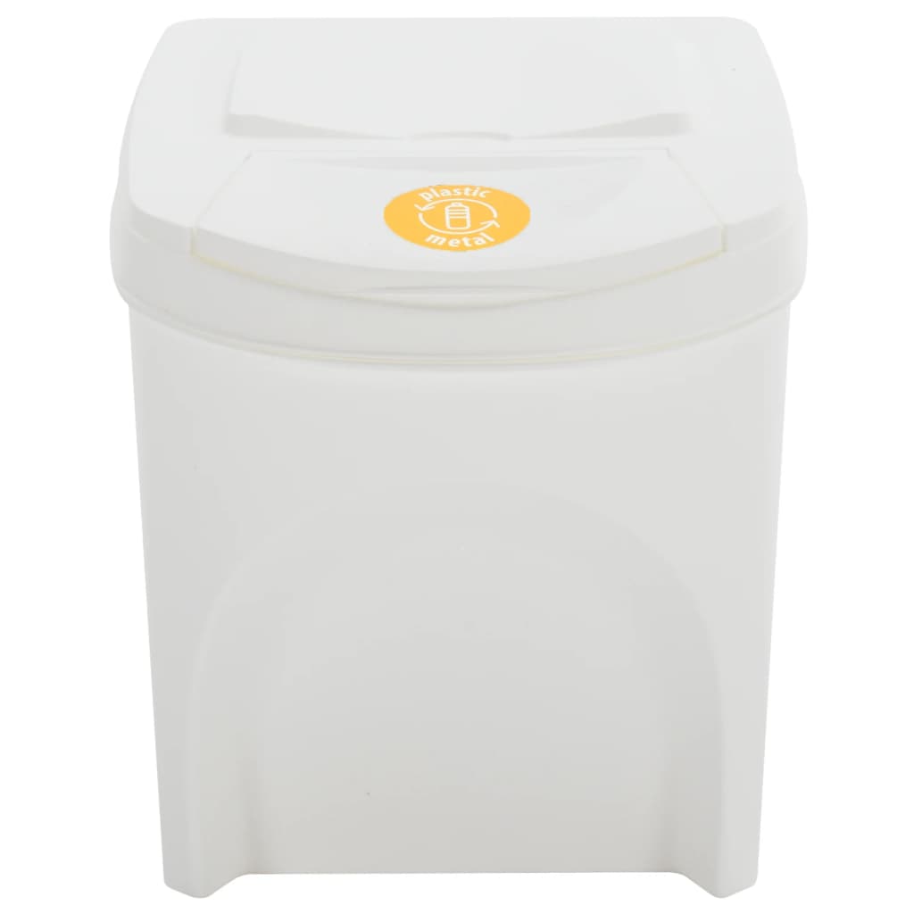 vidaXL Poubelles à ordures empilables 3 pcs Blanc 75 L Polypropylène
