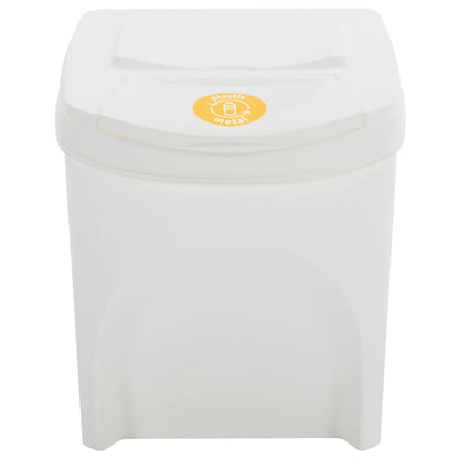 vidaXL Poubelles à ordures empilables 3 pcs Blanc 75 L Polypropylène