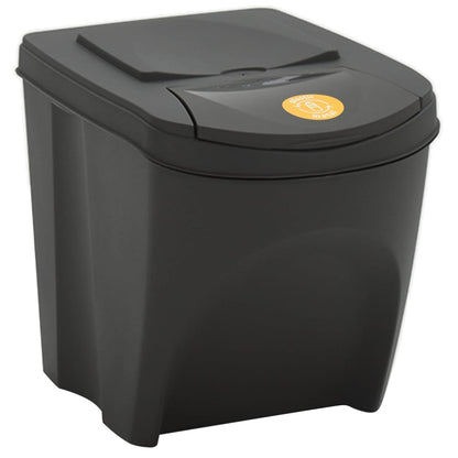 vidaXL Poubelles à ordures empilables 4 pcs Gris 100 L Polypropylène