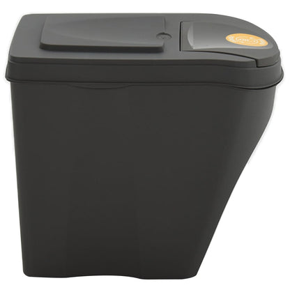 vidaXL Poubelles à ordures empilables 4 pcs Gris 100 L Polypropylène