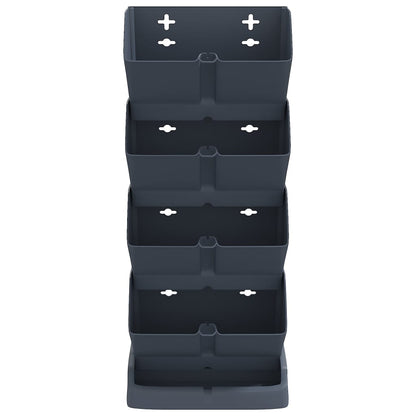 vidaXL Ensemble de jardinières verticales 4 pcs Anthracite PP