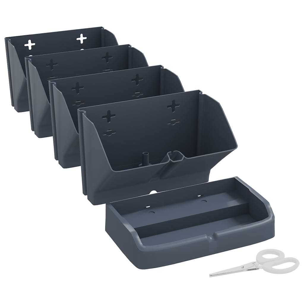 vidaXL Ensemble de jardinières verticales 4 pcs Anthracite PP