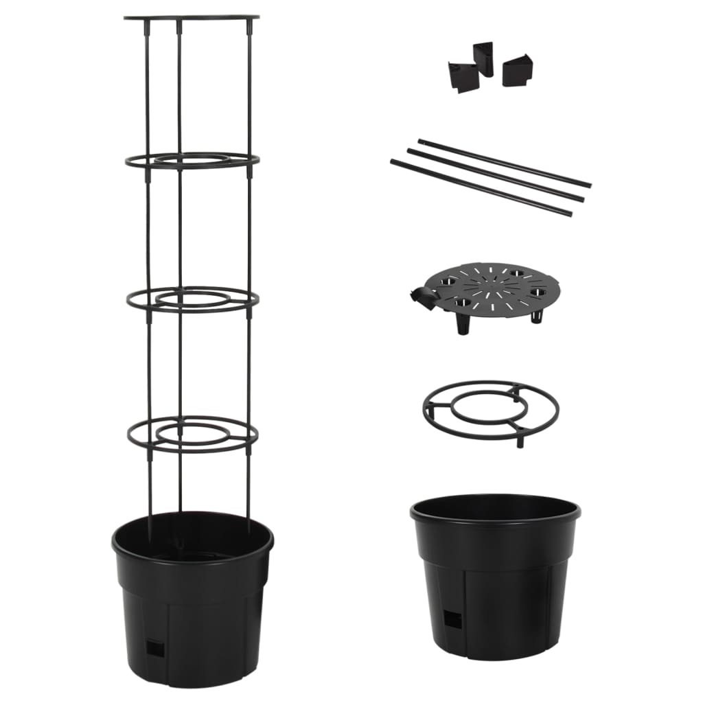 vidaXL Jardinière à tomate Anthracite Ø29,5x115 cm Polypropylène