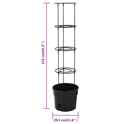 vidaXL Jardinière à tomate Anthracite Ø29,5x115 cm Polypropylène