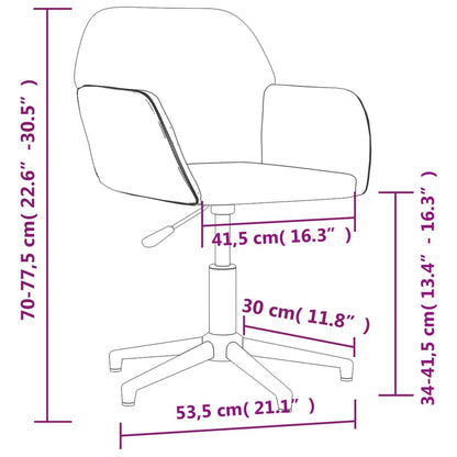 vidaXL Chaise pivotante de bureau Gris clair Tissu