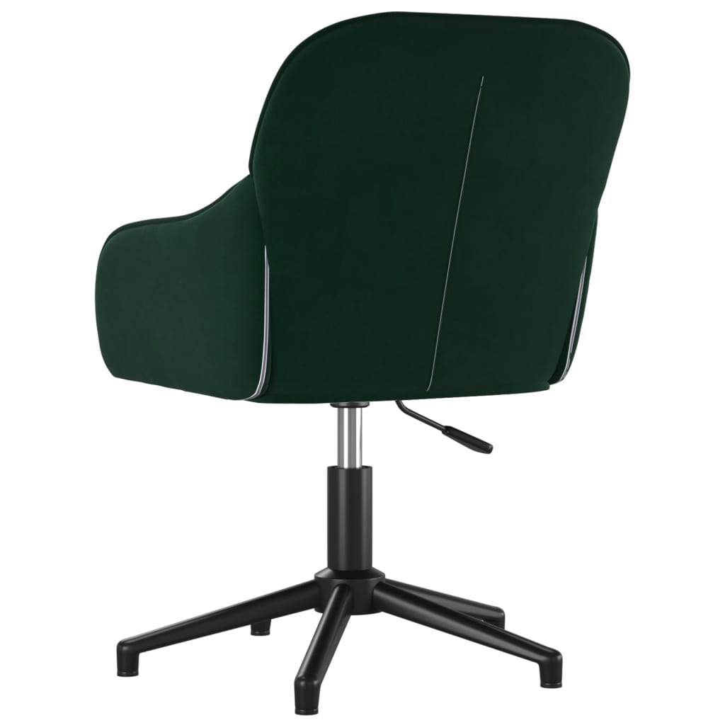 vidaXL Chaise pivotante de bureau Vert foncé Velours