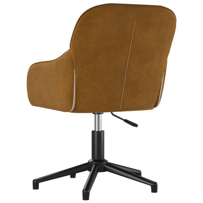 vidaXL Chaise pivotante de bureau Marron Velours