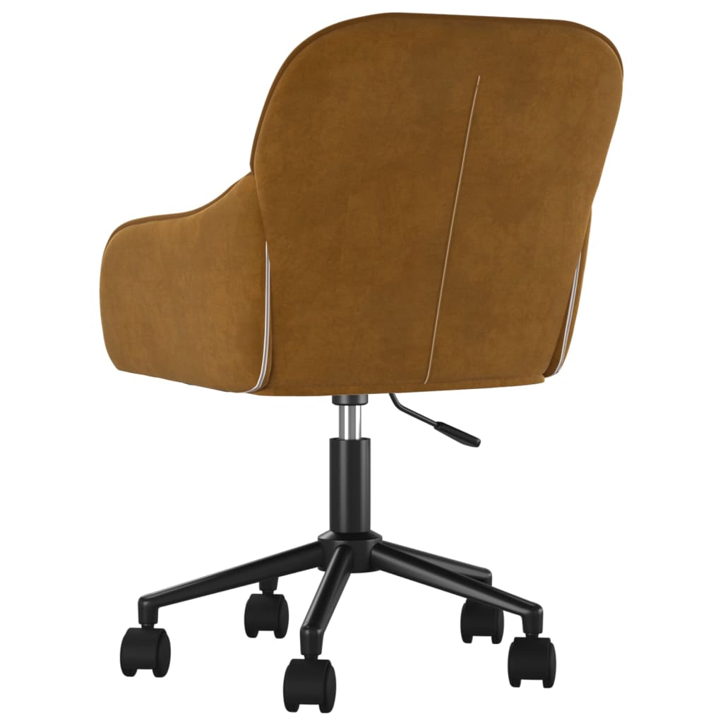 vidaXL Chaise pivotante de bureau Marron Velours