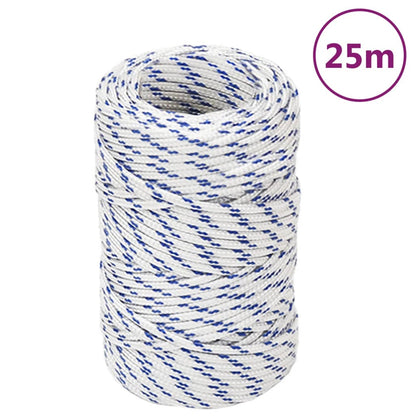 vidaXL Corde de bateau Blanc 2 mm 25 m Polypropylène