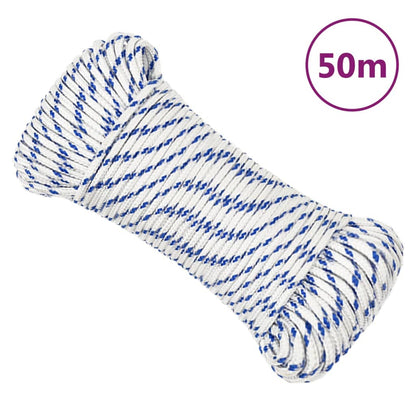 vidaXL Corde de bateau Blanc 4 mm 50 m Polypropylène