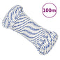 vidaXL Corde de bateau Blanc 4 mm 100 m Polypropylène